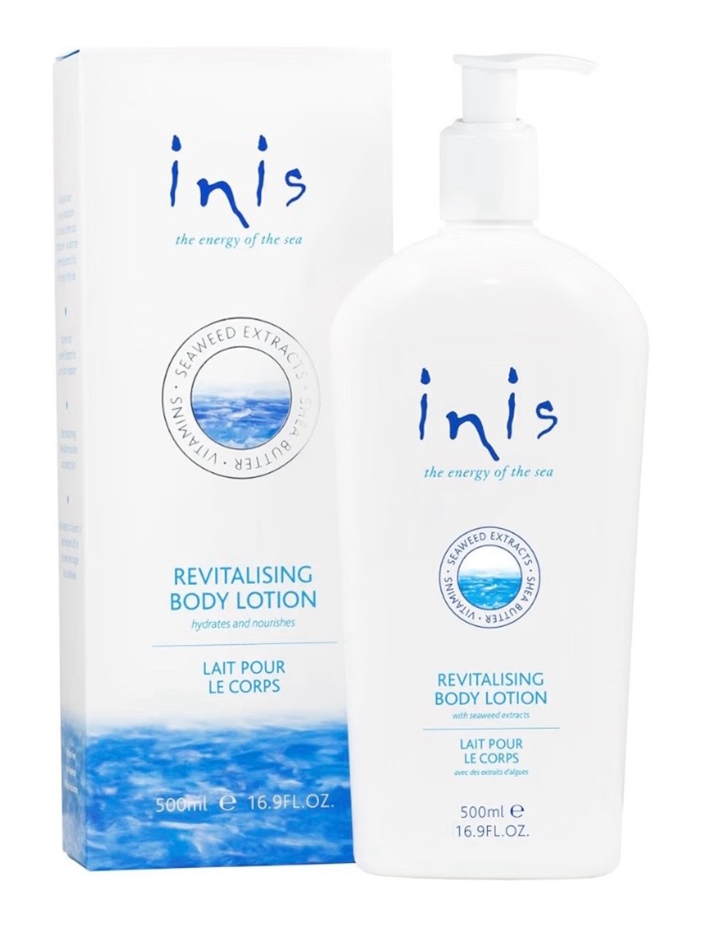 Inis Revitalising Body Lotion - White & Blue